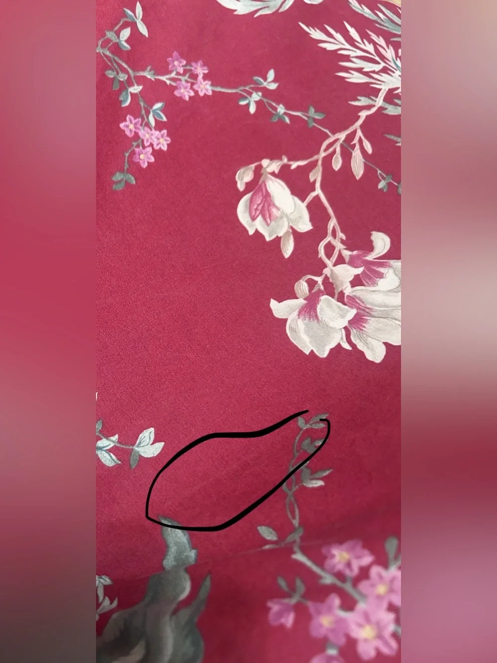 Pottery Barn King Duvet  Organic Cotton  Tropical Birds Leaves Crimson Red